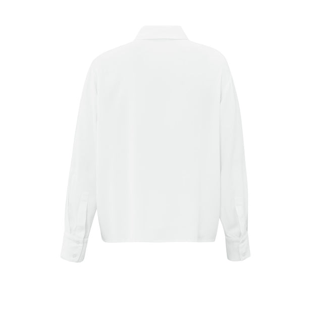 White Blouse with Long Sleeves and Button Closure