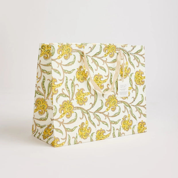 Hand Block Printed Gift Bags (Large) - Iris Glitz Sunshine