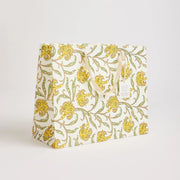 Hand Block Printed Gift Bags (Large) - Marigold Glitz Sunshine