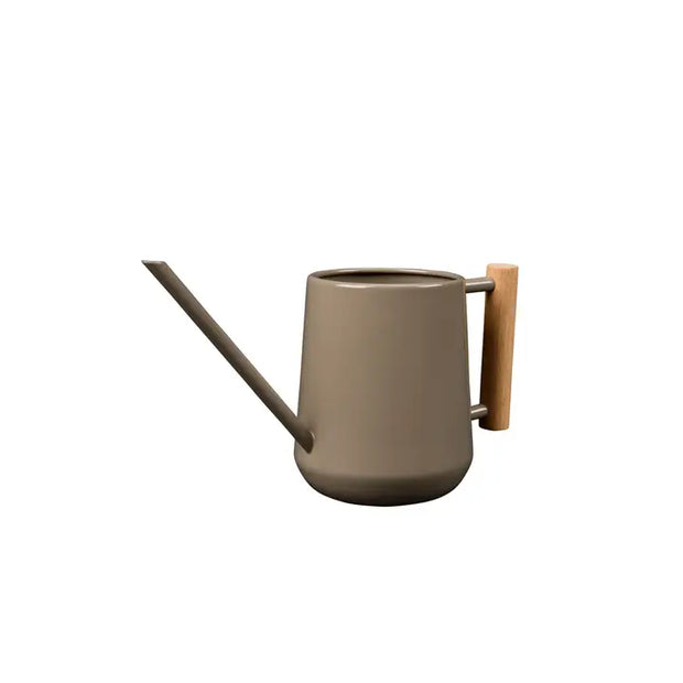 Indoor Watering Can with Wooden Handle- Truffle