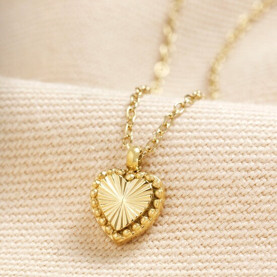 Gold Stainless Steel Tiny Heart Pendant Necklace