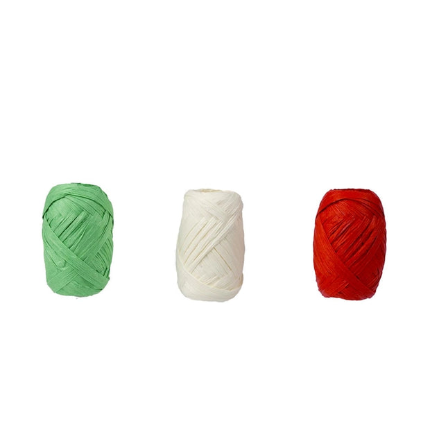 Mix Colour Raffia Ribbons, 3 Pack