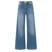 Denim trousers with extra wide legs and high waist
