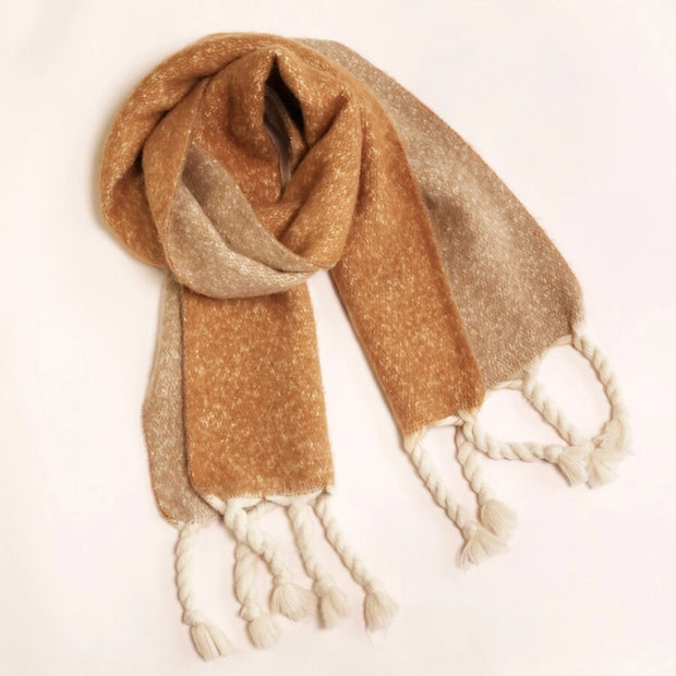 Camel Two Tone Winter Scarf