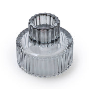 Smokey Black Double Ended Glass Candleholder - From Victoria Shop