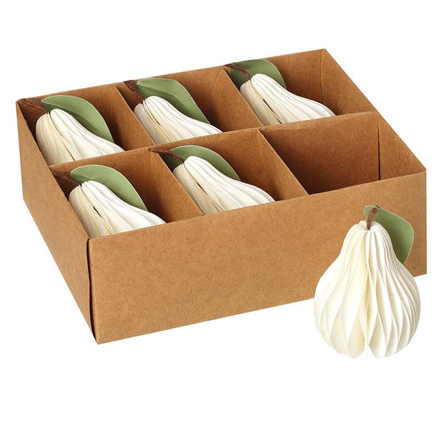 White Paper Pears - set of 6