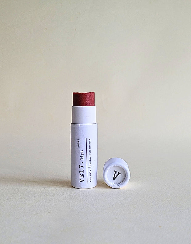 Natural Tinted Lip Balm "Brick" with Rosehip and Geranium
