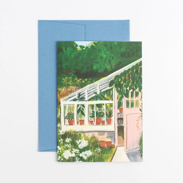A6 illustrated greenhouse greeting card by Peggy & Kate 