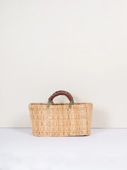 Reed Baskets with Leather Handles - ( 3 Sizes )