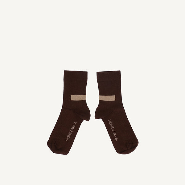 Dark Brown Graphic Shape Socks