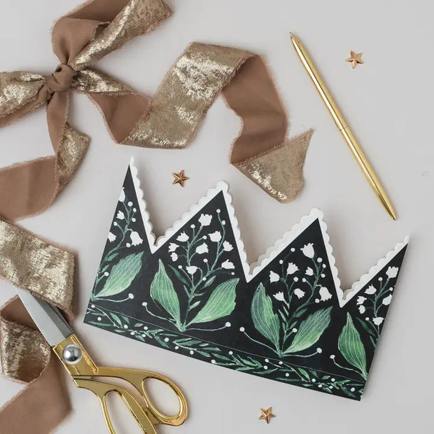 Lily of the Valley paper crown greeting card