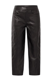 Faux Leather Trousers with Seam Details