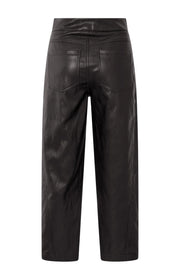 reverse detail of Faux Leather Trousers with Seam Details