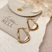 E097 Everyday Abstract Hoop Earrings