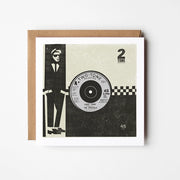 Two Tone records illustrated square card. Blank inside.