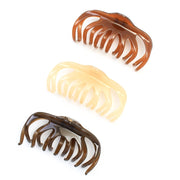 Recycled plastic octopus hair clip, khaki, brown and beige