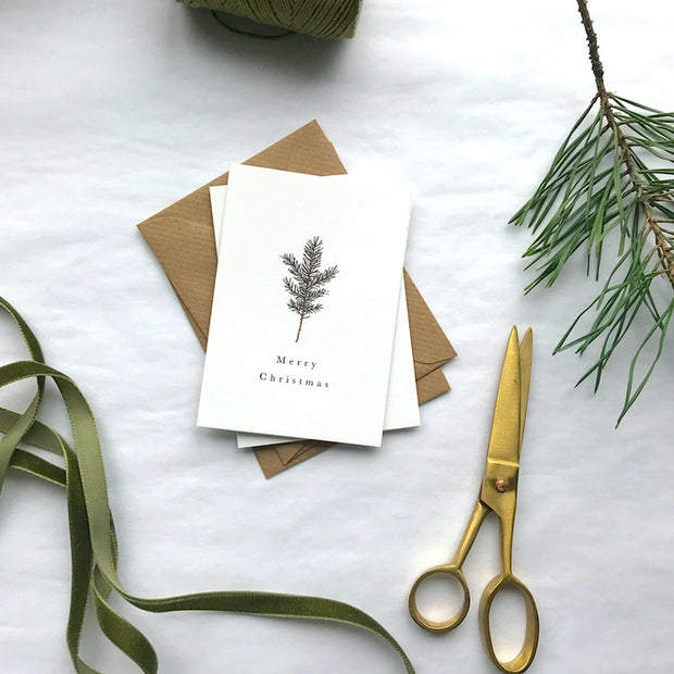 Botanical Woodland Foliage Mini Christmas Card