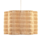 Classic Scallop Edged Natural Rattan Wicker Pendant Lighting Shade