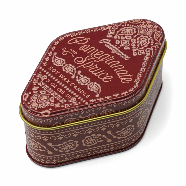 Paddywax Station Printed Tin - Pomegranate & Spruce