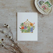 Floral Greenhouse watercolour Greeting Card