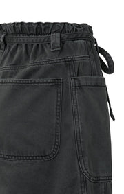 Washed Black High-Waist Shorts