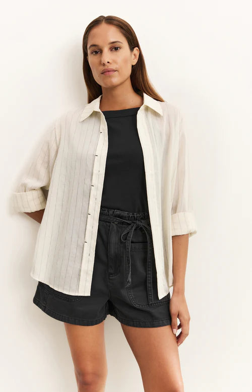 Washed Black High-Waist Shorts