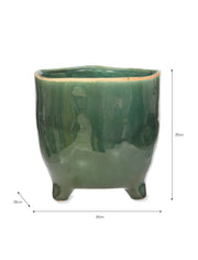 Extra Large 20cm Green Positano Plant Pot with measurements