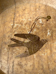 Hanging Brass Swallow Decoration