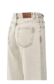 Yaya Loose fit jeans with wide legs and turned-up hems
