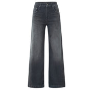 Loose fit Jeans with high waist and wide legs- Grey Denim