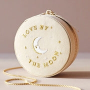 Sun and Moon Embroidered Round travel Jewellery Case - from victoria shop