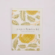 Hand Block Print Greeting Card-Marigold Glitz Sunshine - From Victoria Shop