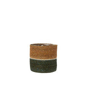 Medium Green/Natural Stripe Jute Pot