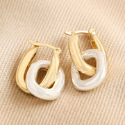 Chunky Oval Link Huggies in Gold/ Silver