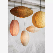 Handmade Paper Oval Lamp Shade in Powder