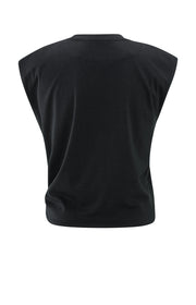 Sleeveless Black Top with Knot Detail