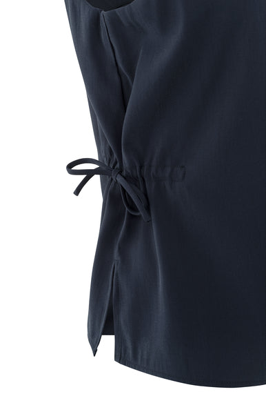 Strappy Navy Blue Top with drawstring detail at sides