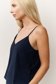 Strappy Navy Blue Top with drawstring detail at sides