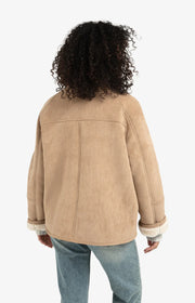 Oversized Lammy Coat With Raglan Sleeves
