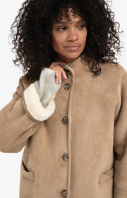 Oversized Lammy Coat With Raglan Sleeves