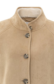 Oversized Lammy Coat With Raglan Sleeves