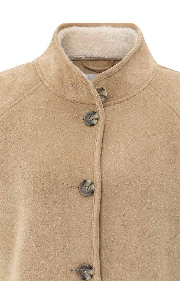 Oversized Lammy Coat With Raglan Sleeves