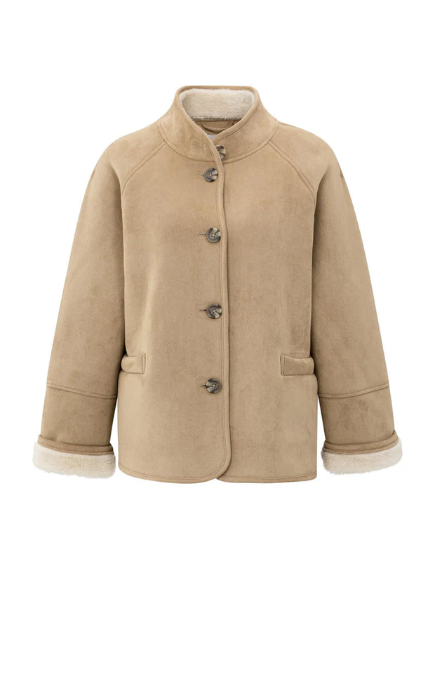 Oversized Lammy Coat With Raglan Sleeves
