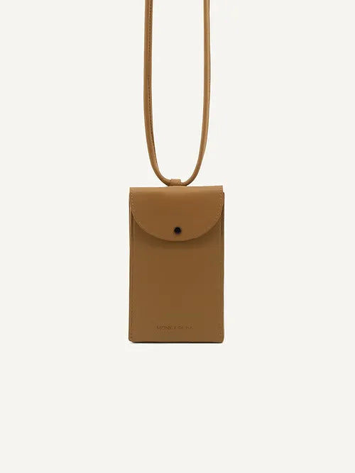 phone pouch in a peanut colour