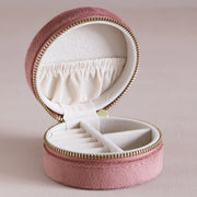 Rose Pink Velvet Travel Jewellery Case - from victoria shop