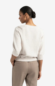 Raglan sweater with subtle balloon sleeves