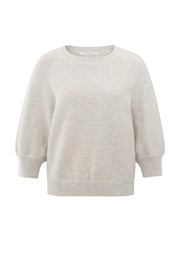 Raglan sweater with subtle balloon sleeves