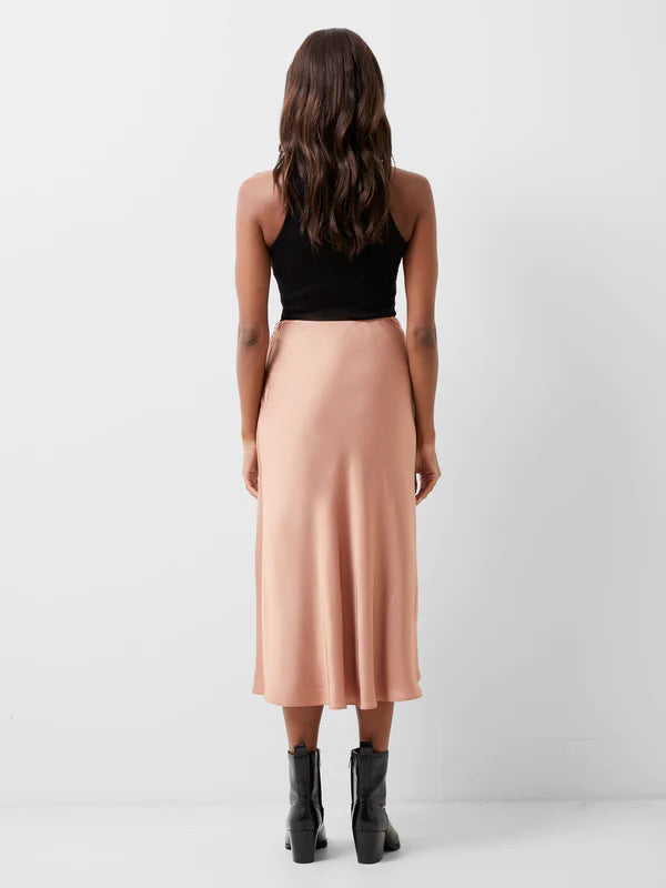 Reverse view of French Connection satin slipmidi skirt