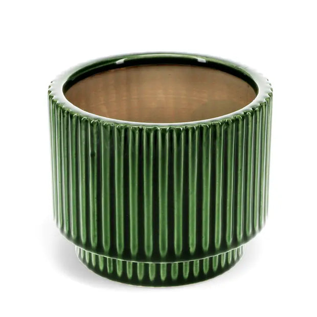 Ridged Plant Pot - Green - From victoria Shop