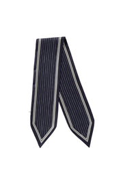 Scarf with fine stripes and glossy finish